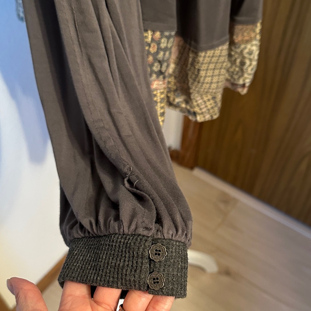 Pol Nwot Multicolor Patchwork Button Down Shirt - image 6